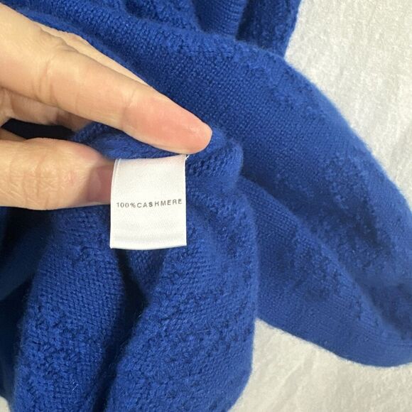 St. John Sport Blue Textured Cashmere Zip Poncho Sweater Womens O/S Old Money - Picture 12 of 16